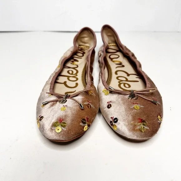 Sam Edelman Felicia Rose Sequined Ballet Flats 8.5 - Picture 6 of 8